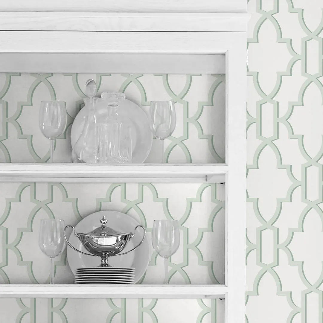 Coastal Lattice Peel-and-Stick Luxe Haven Wallpaper