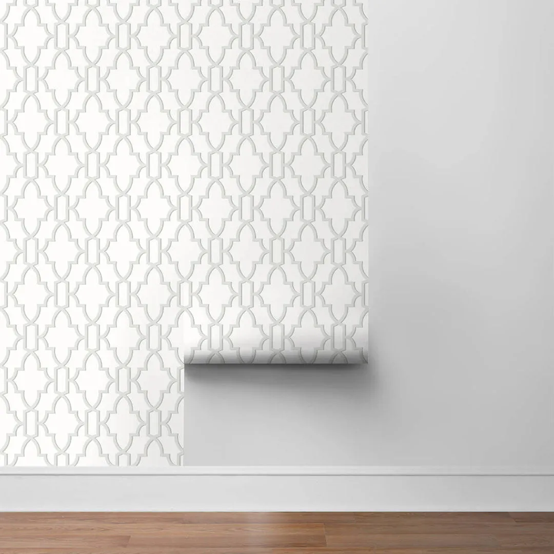 Coastal Lattice Peel-and-Stick Luxe Haven Wallpaper