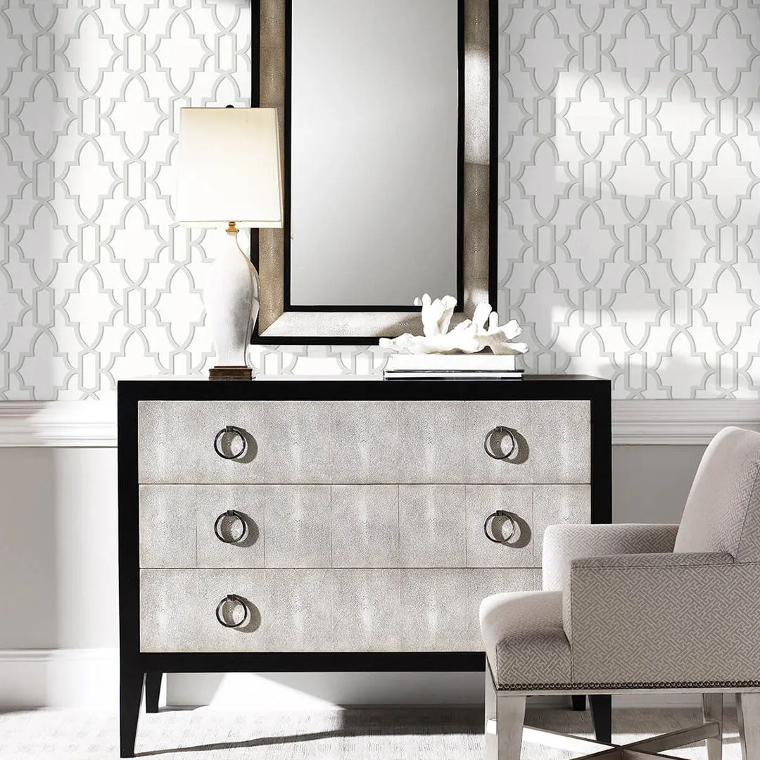 Coastal Lattice Peel-and-Stick Luxe Haven Wallpaper