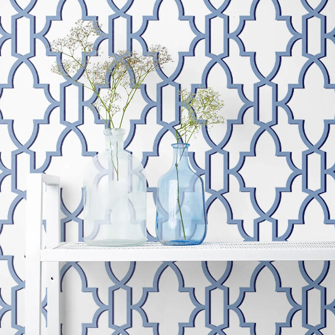 Coastal Lattice Peel-and-Stick Luxe Haven Wallpaper