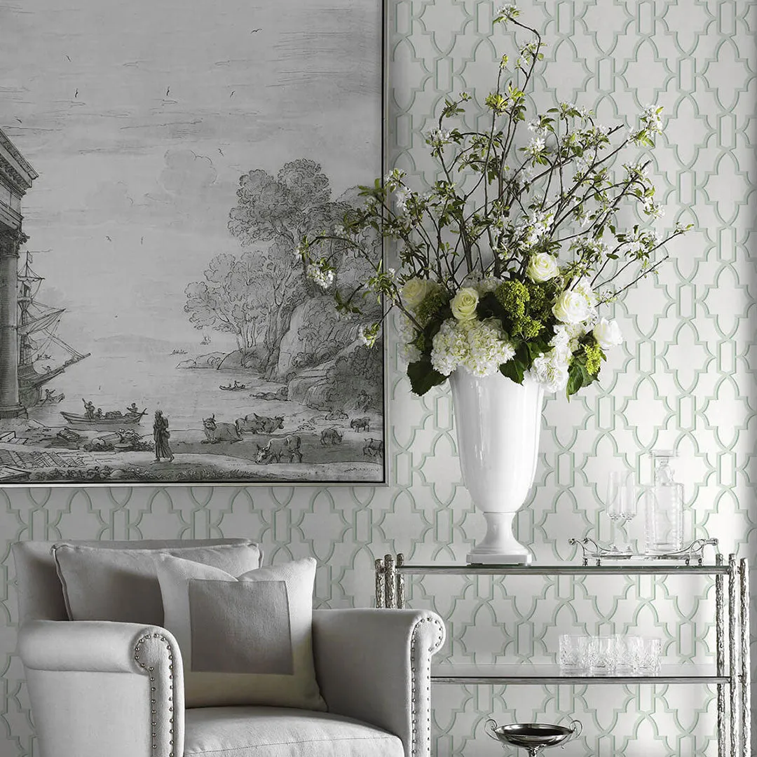 Coastal Lattice Peel-and-Stick Luxe Haven Wallpaper