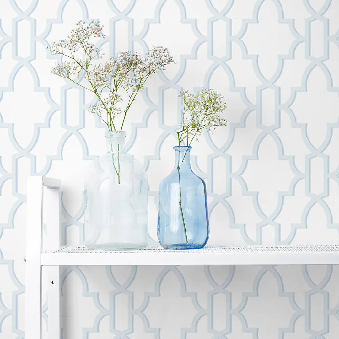 Coastal Lattice Peel-and-Stick Luxe Haven Wallpaper