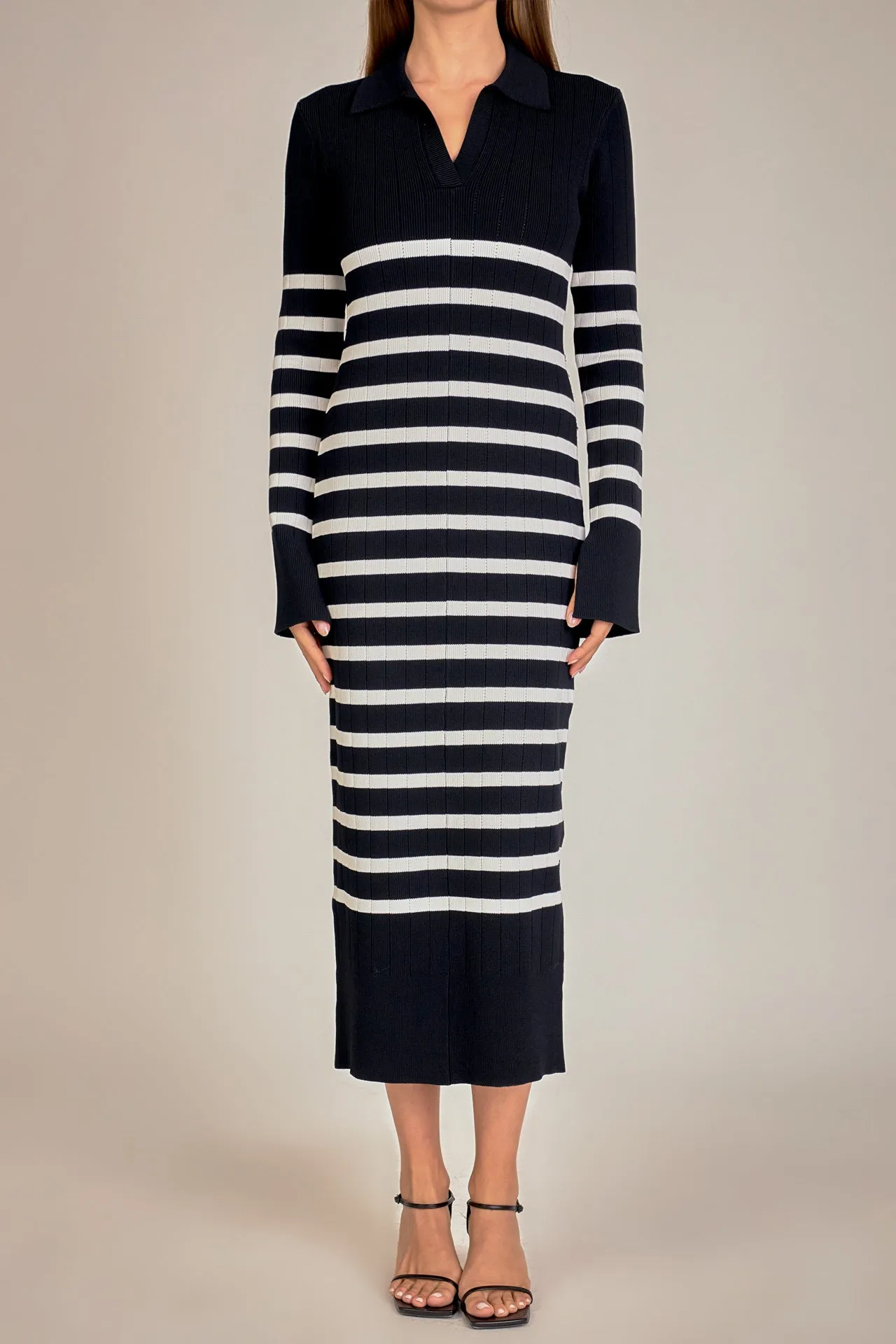 Collar Knit Midi Dress