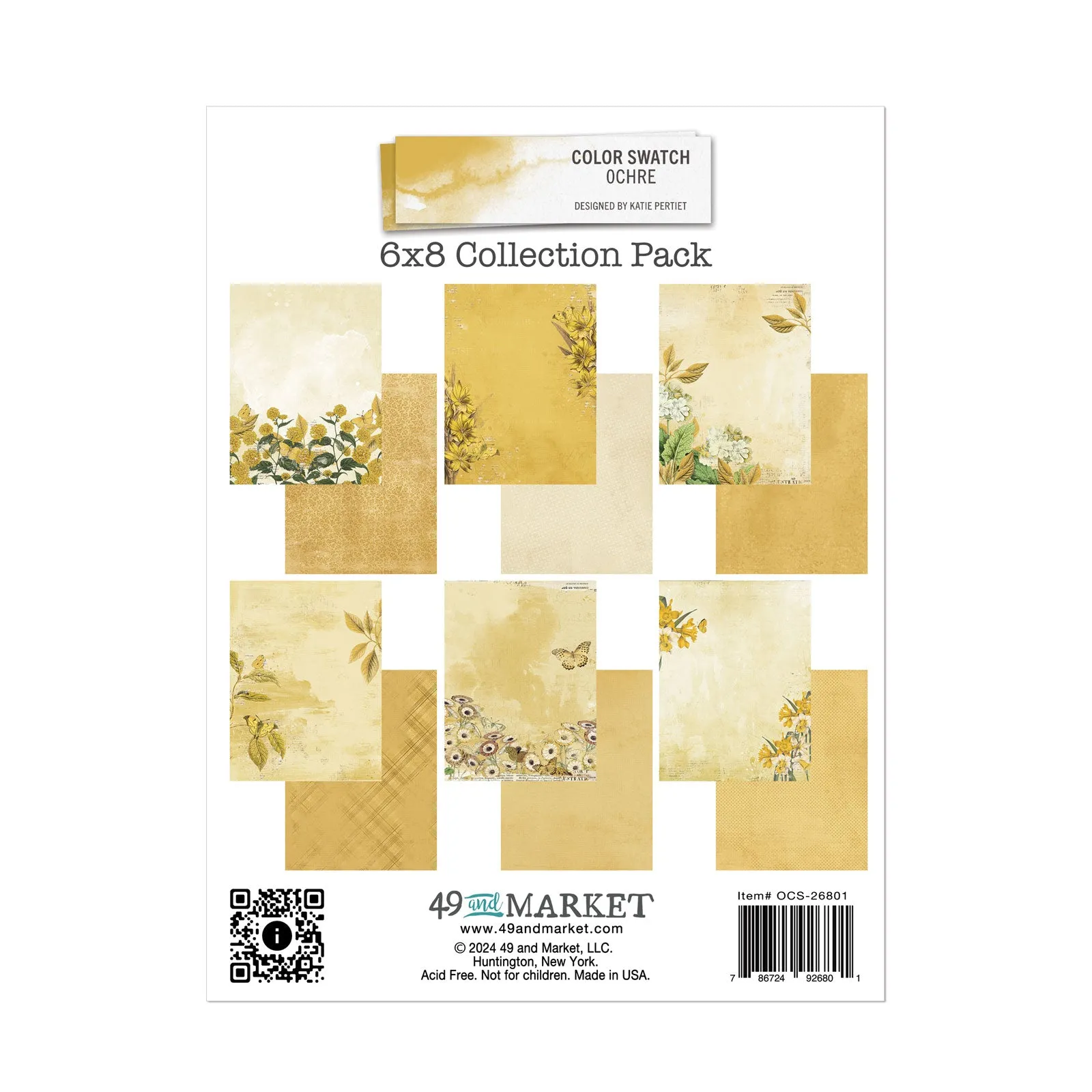 Color Swatch Ochre 6x8 Paper Collection Pack