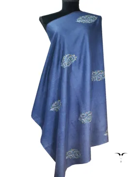 cornflower blue shaded booti embroidery pashmina shawl 8426