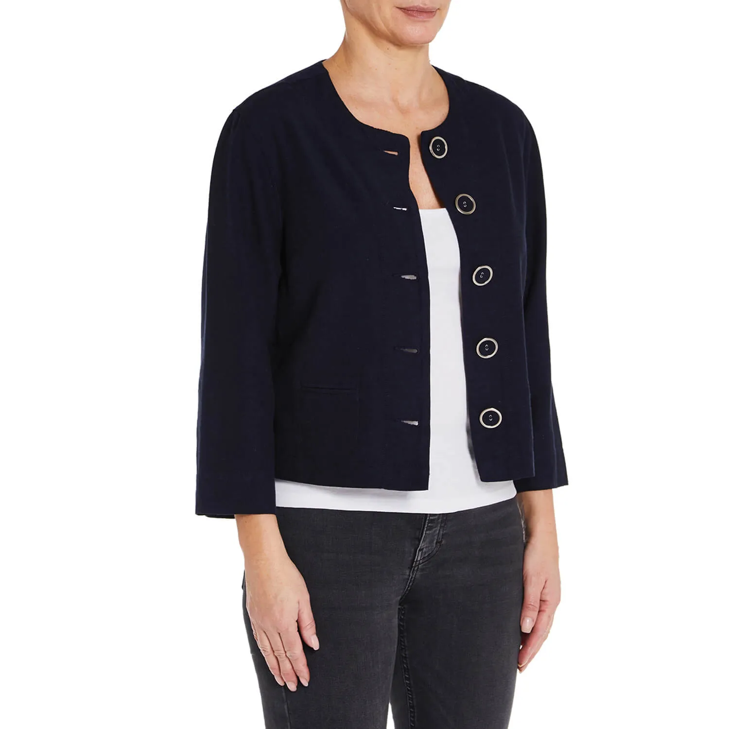 Crop Jacket - Navy