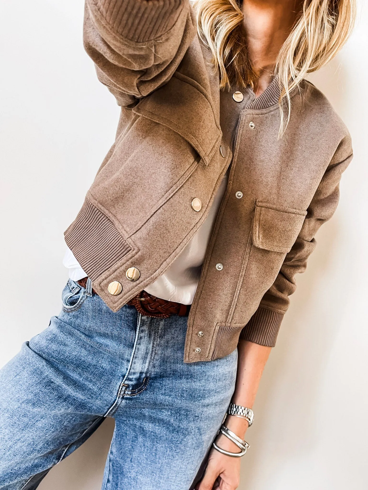 Cropped Bomber Jacket