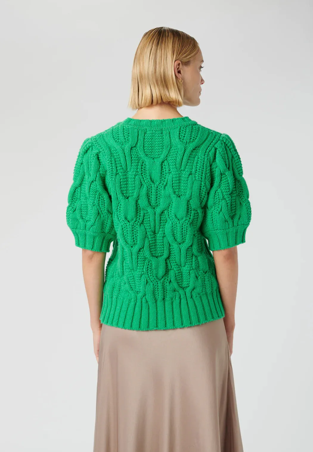 Dea Kudibal - Melody Knit with Cable Stitch in Parakeet Green