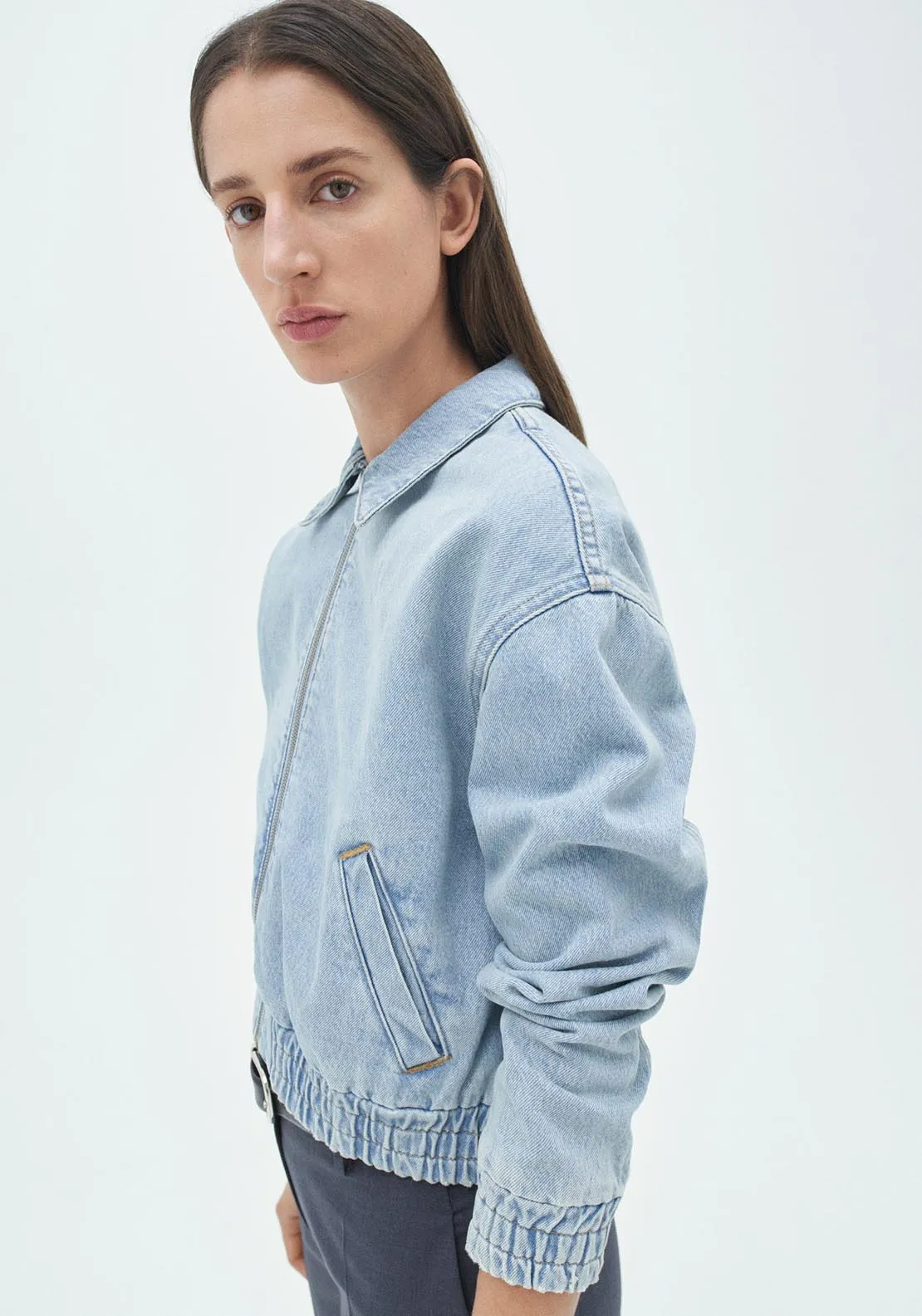 Denim bomber jacket