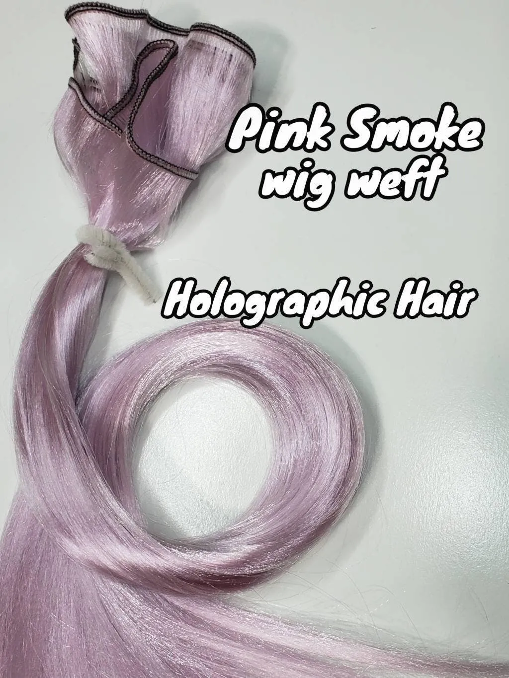 DG-HQ™ Wig Weft Nylon Pink Smoke NC105B Holographic Nylon Weft 30"Wx20"L Doll Hair for Making Fashion Doll Wigs Standard Temperature