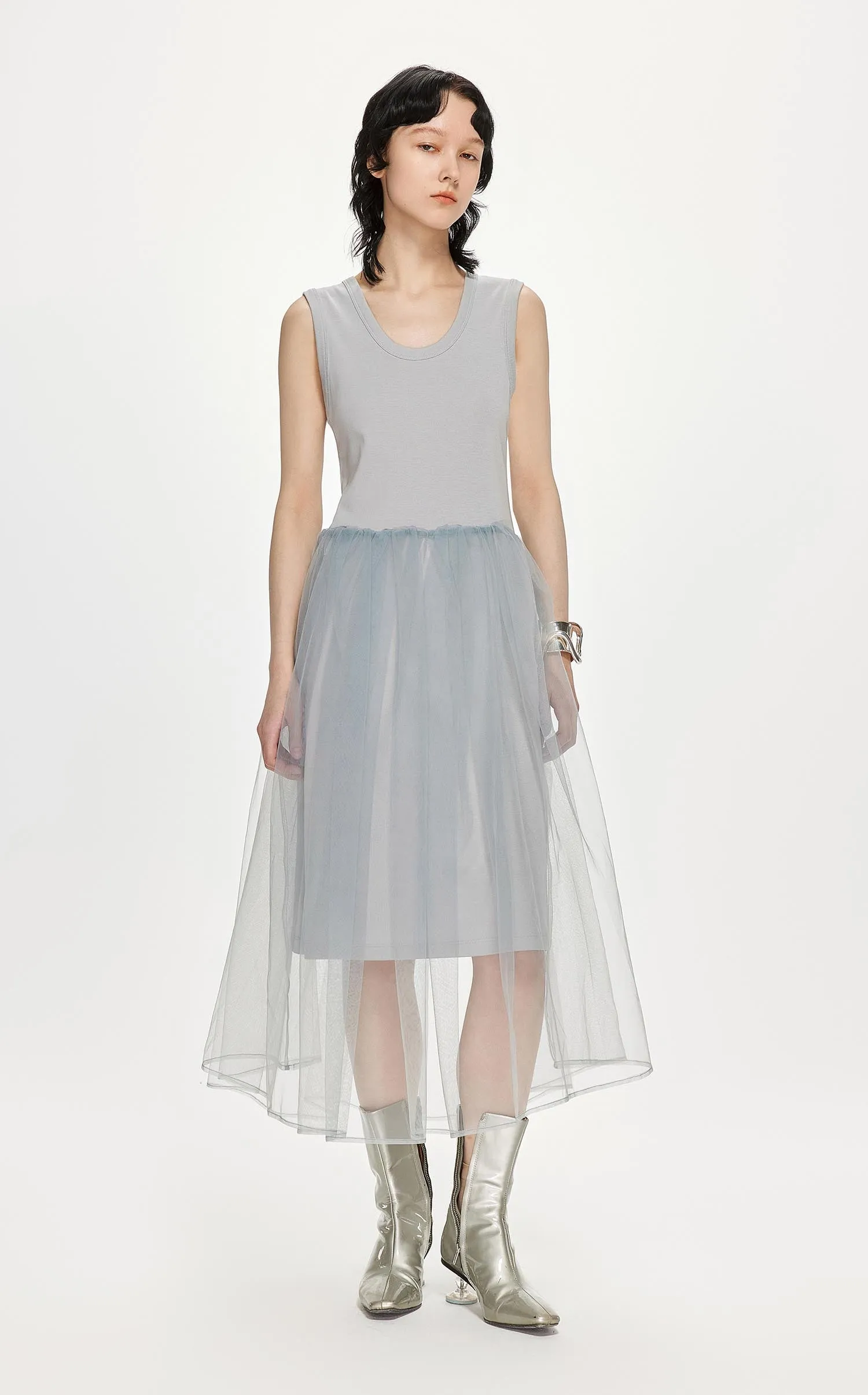 Dresses / JNBY Sleeveless Patched Layered Gauze Dress