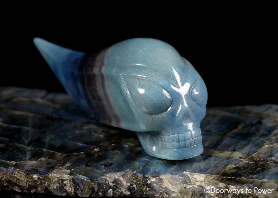 Dumortierite Star Traveler Crystal Skull 'Traveling Space & Time'