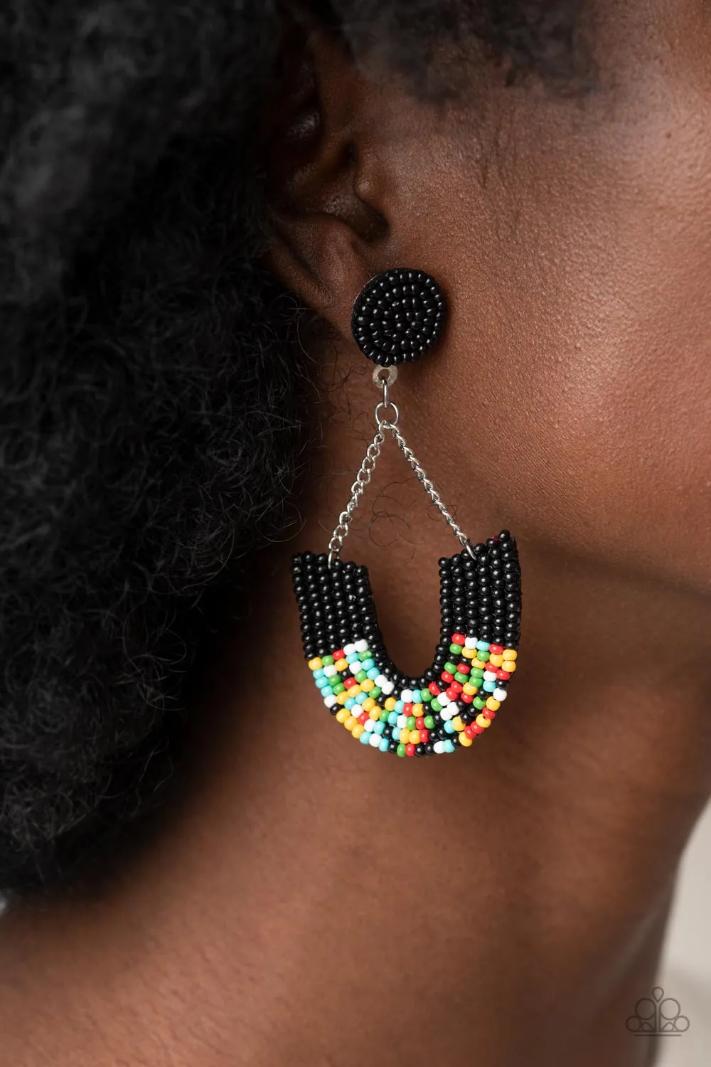 Earrings Make it RAINBOW - Black E2444