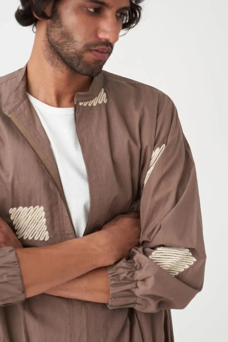 Embroidered Bomber Jacket - Cedar