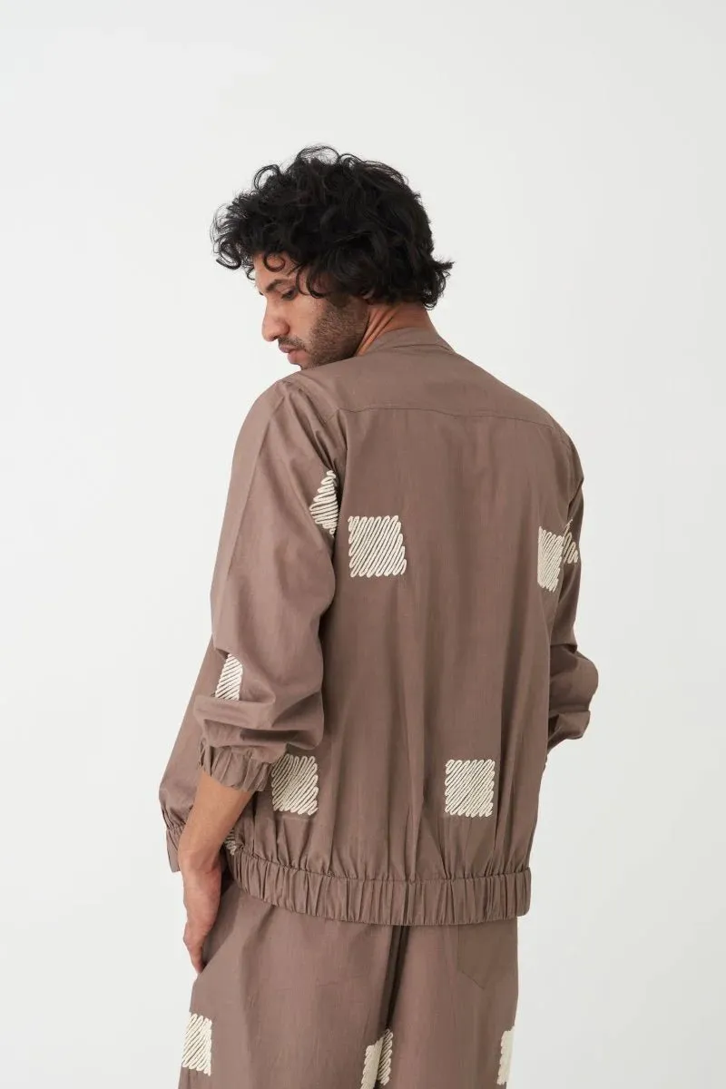 Embroidered Bomber Jacket - Cedar