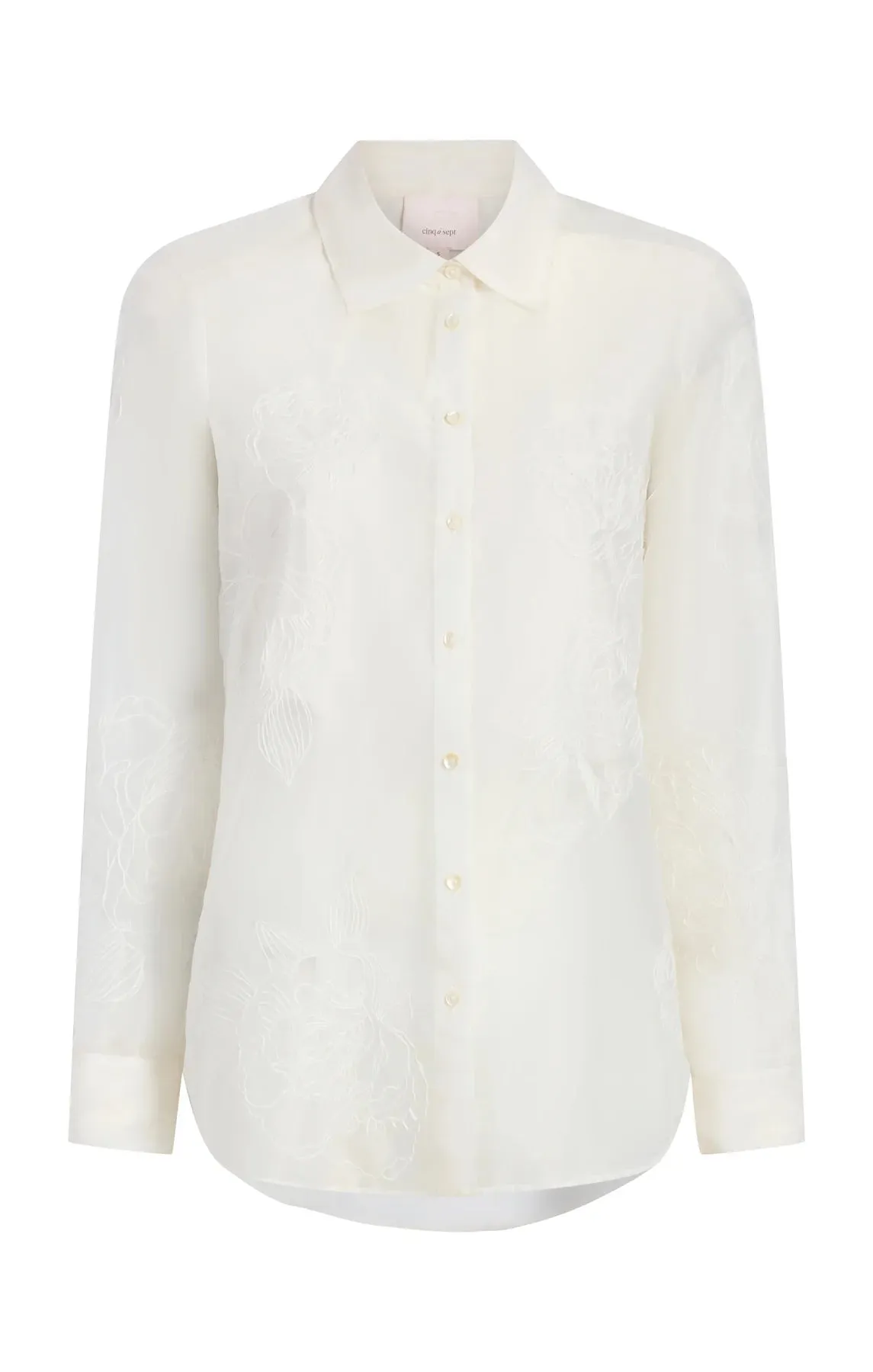 Embroidered Organza Luna Top - Ivory