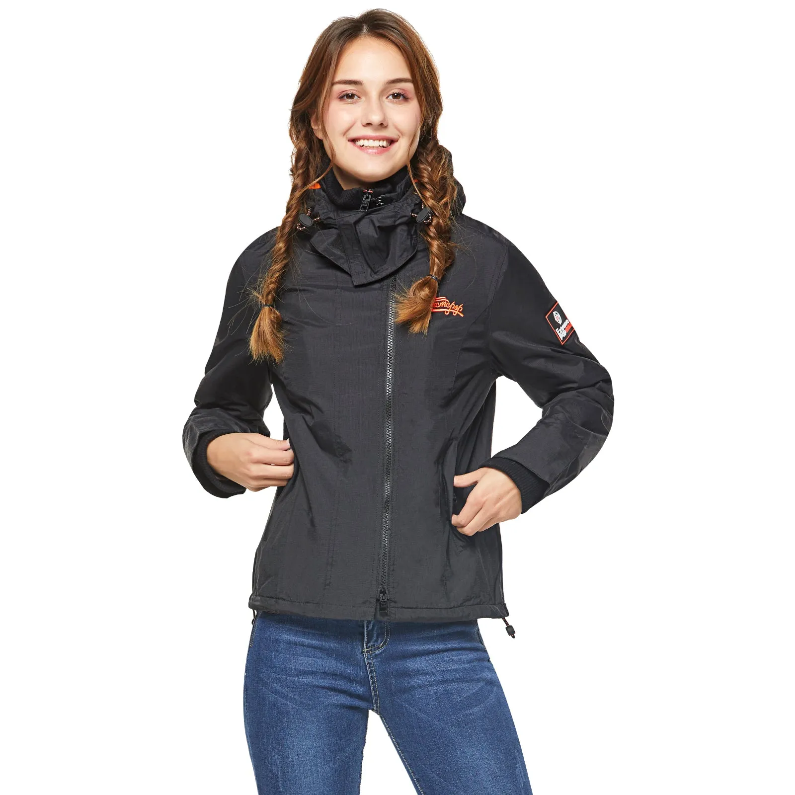 Extreme Pop Womens Quilted Hooded Zip-Up Cool Jacket