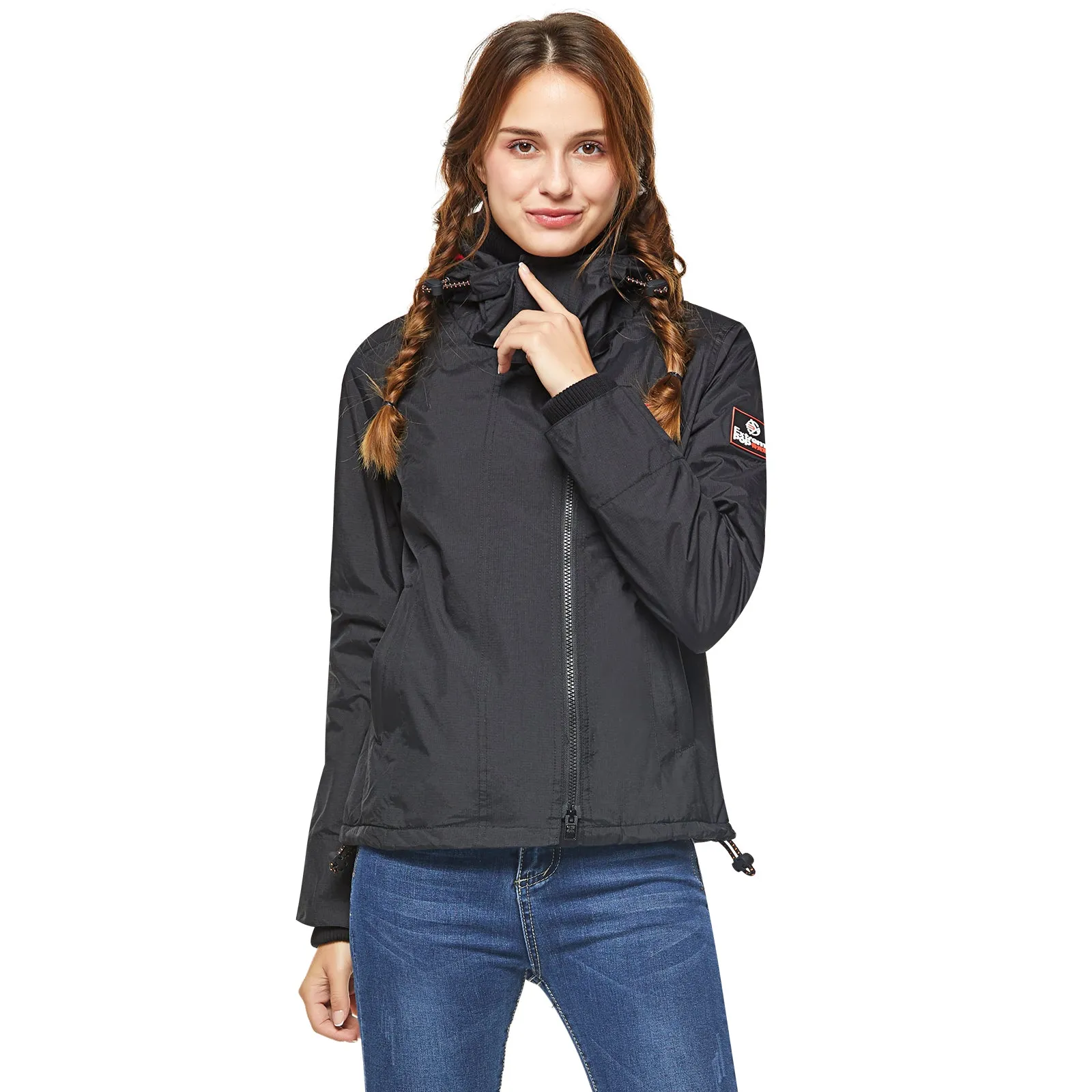 Extreme Pop Womens Quilted Hooded Zip-Up Cool Jacket