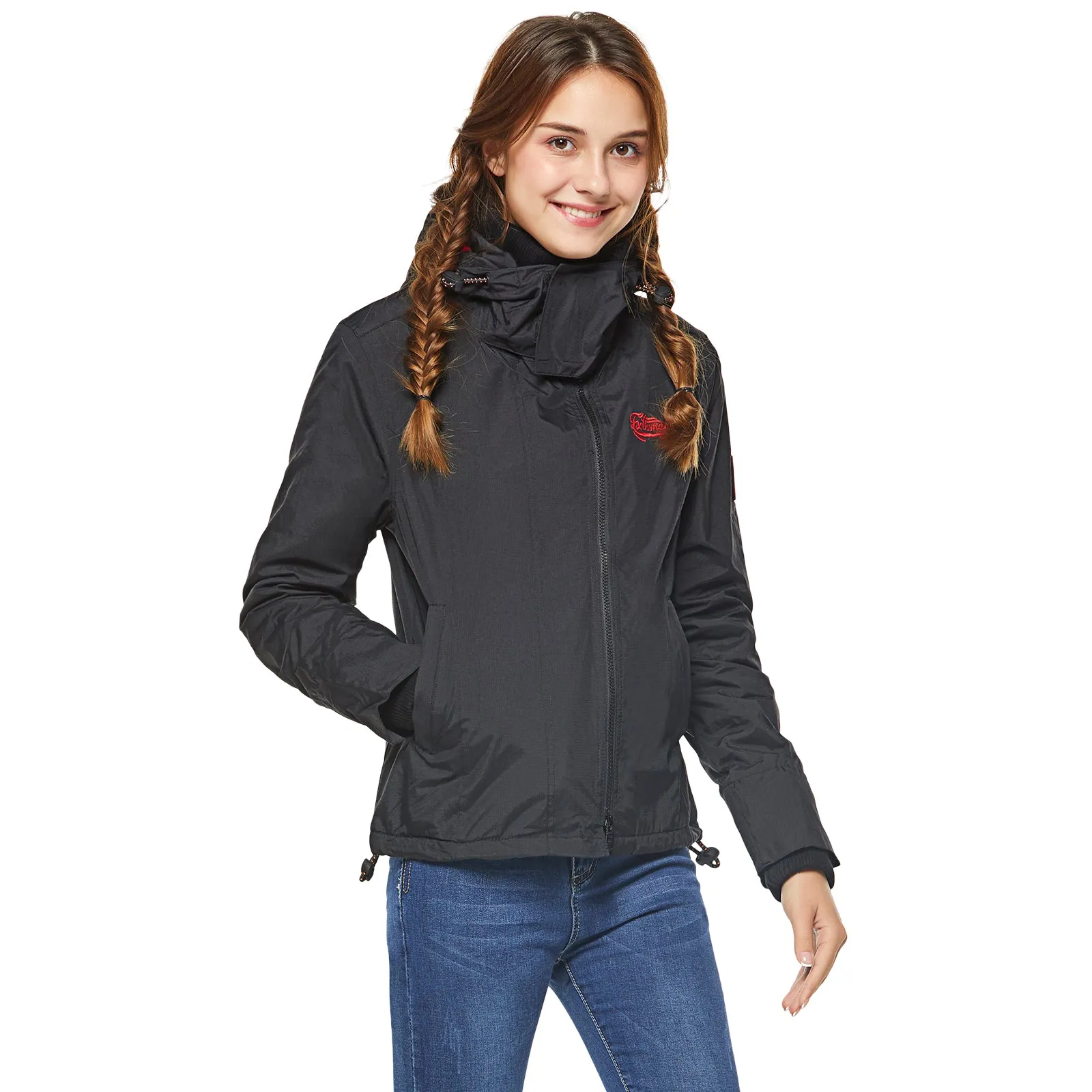 Extreme Pop Womens Quilted Hooded Zip-Up Cool Jacket