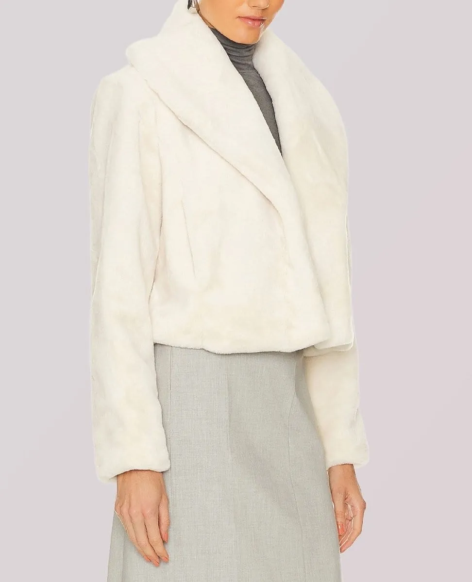 Faux Fur Cropped Jacket Snow Queen Ivory