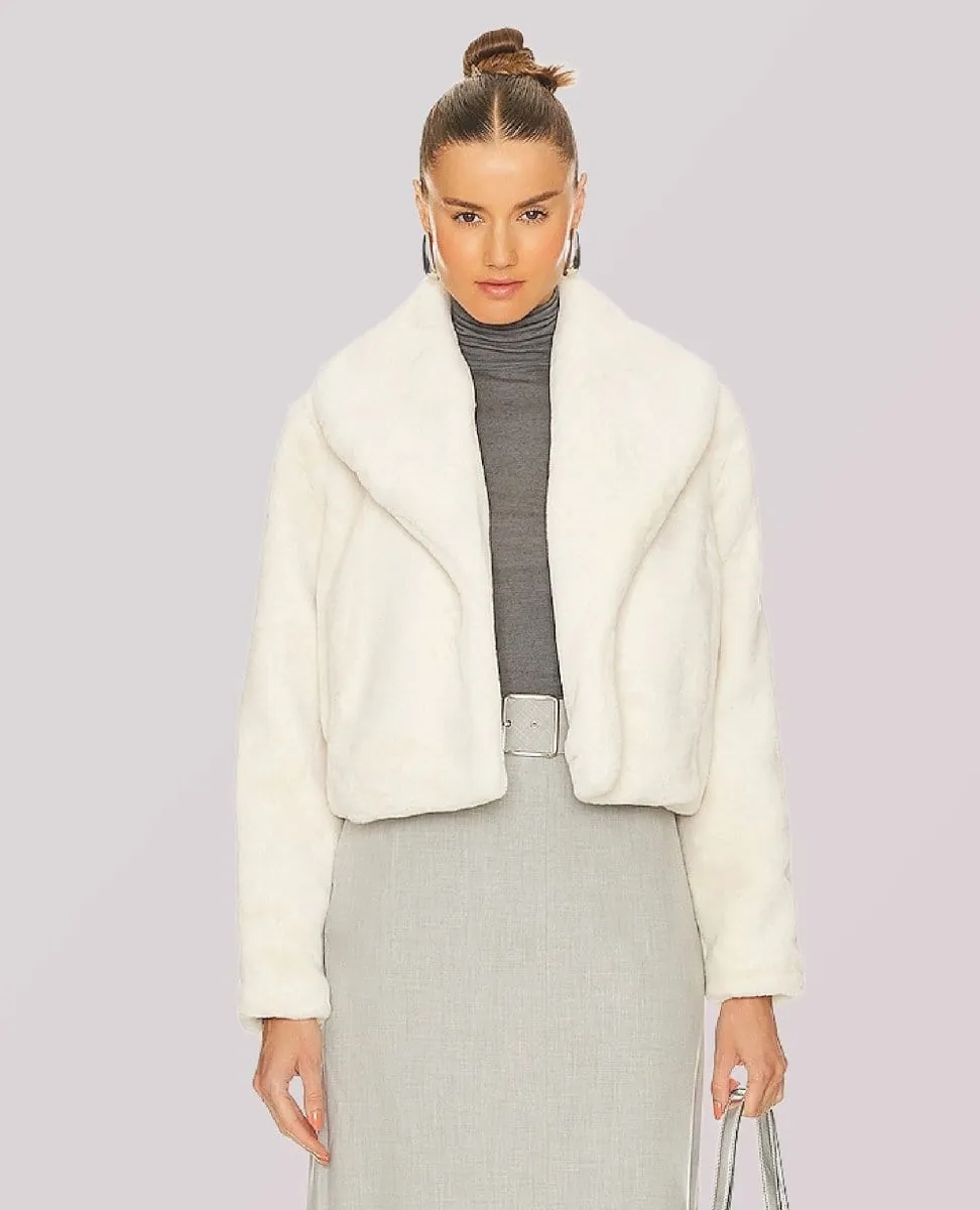 Faux Fur Cropped Jacket Snow Queen Ivory