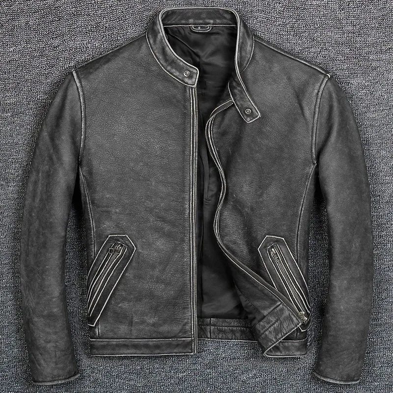 First Layer Cowhide Leather Jacket