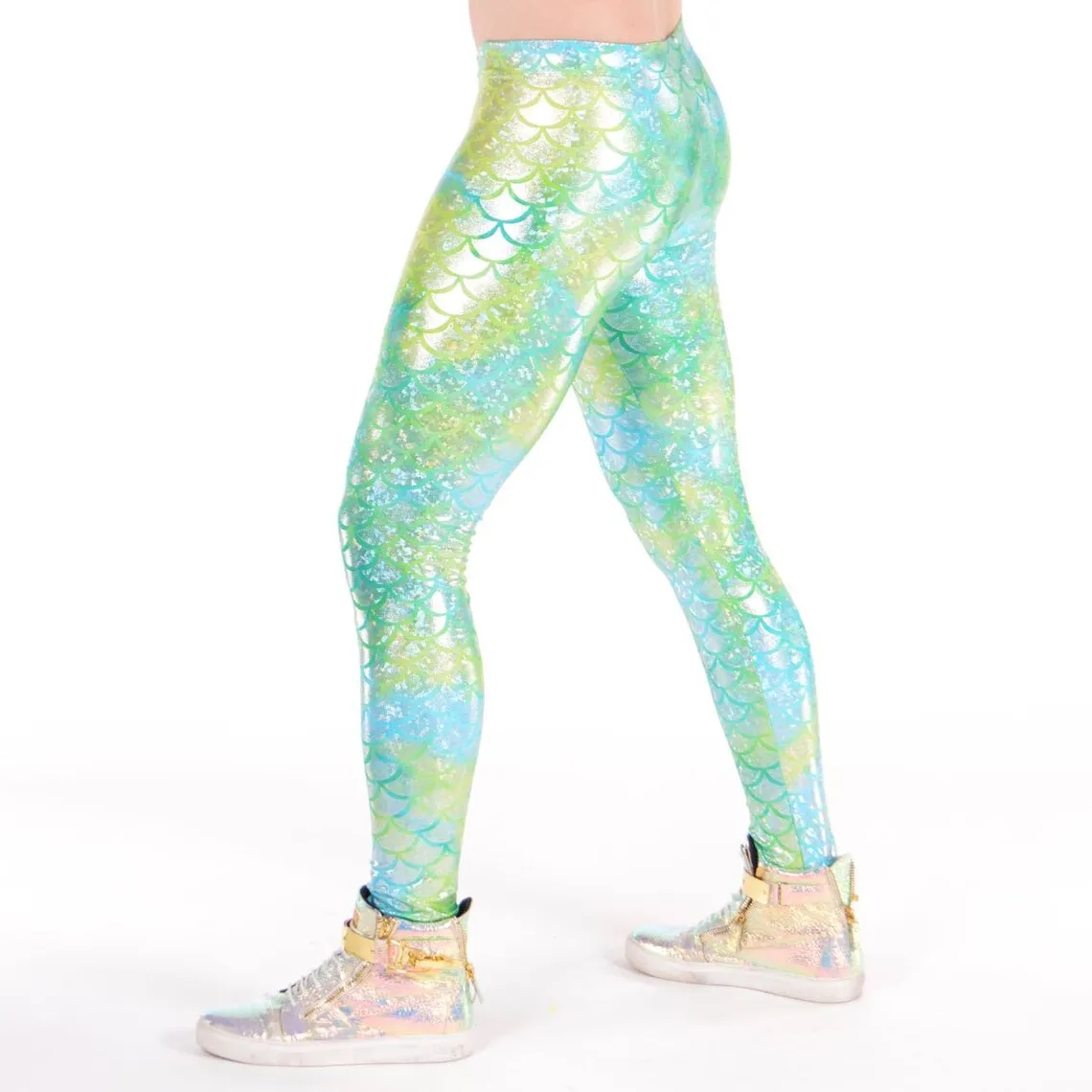 Fish Lemon Lime Merman Meggings // Great Festival Mermaid Costume // Merman Leggings