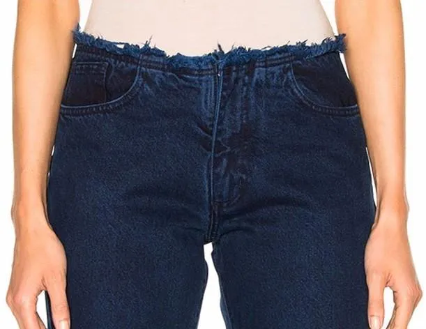 Frayed Flared-Hem Jeans