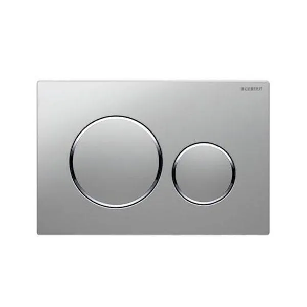 Geberit Sigma 20 Matt Chrome Dual Flush Plate - Chrome Rings