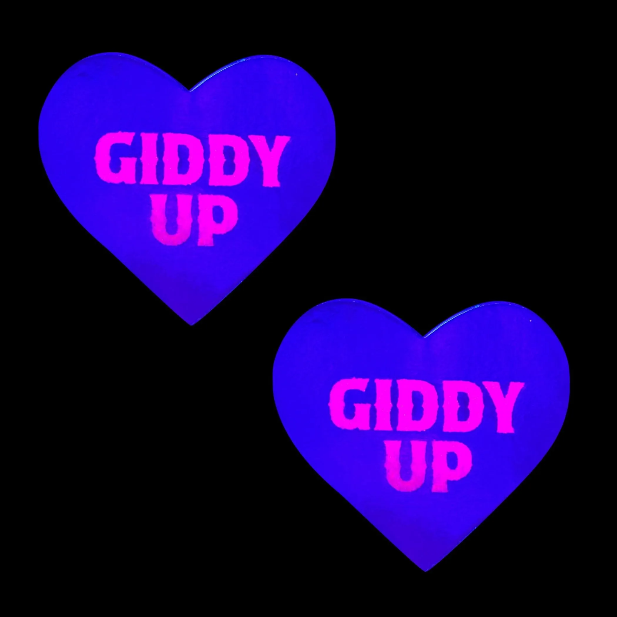 Giddy Up UV Care Bare Stare Heart Pasties