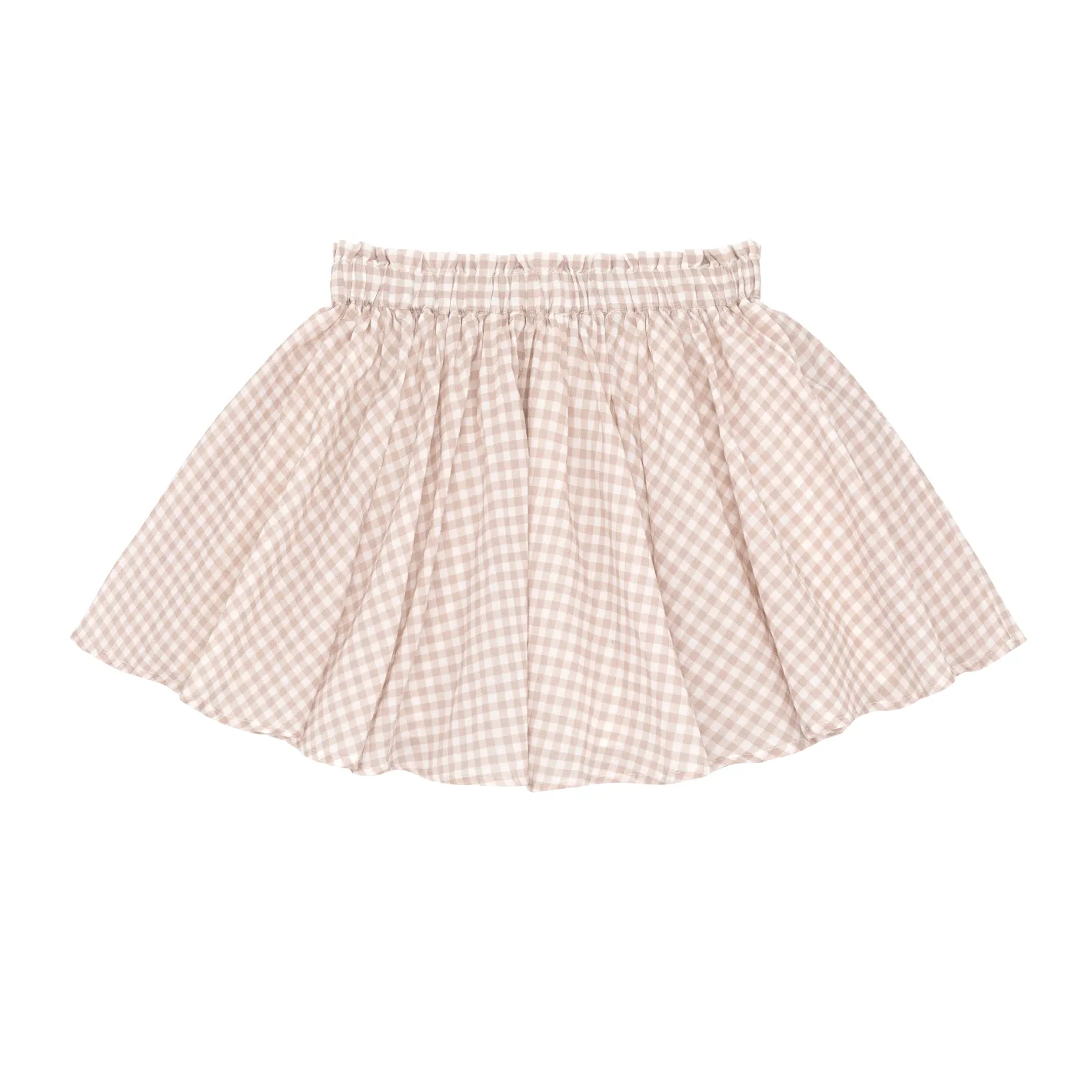 girls brown gingham skirt