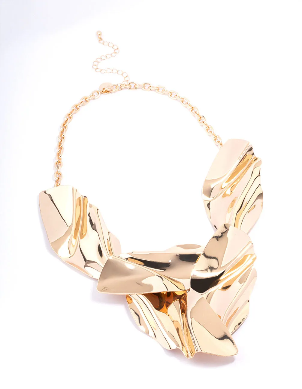 Gold Abstract Disc Short Necklace