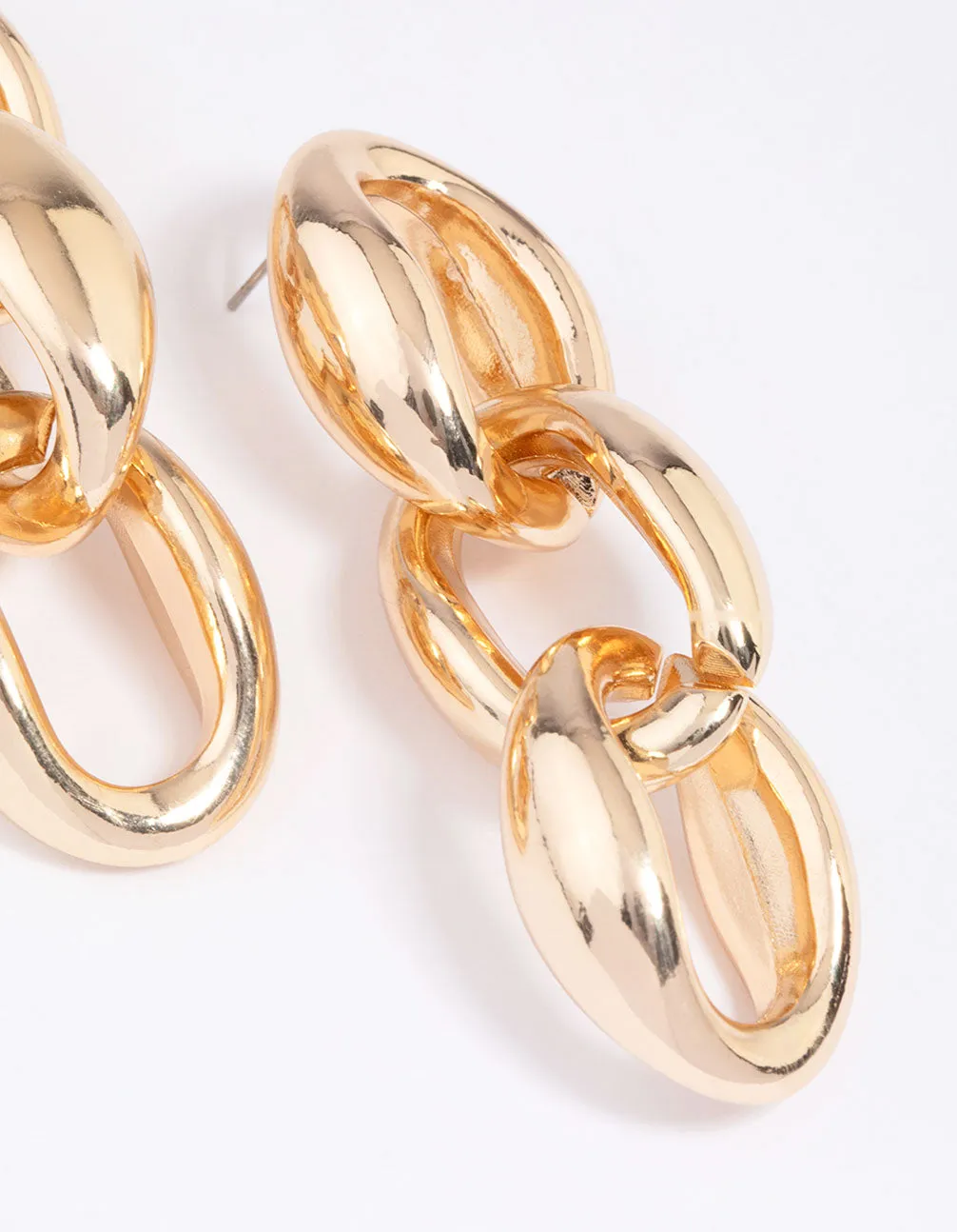 Gold Multi Drop Statement Drop Earrings