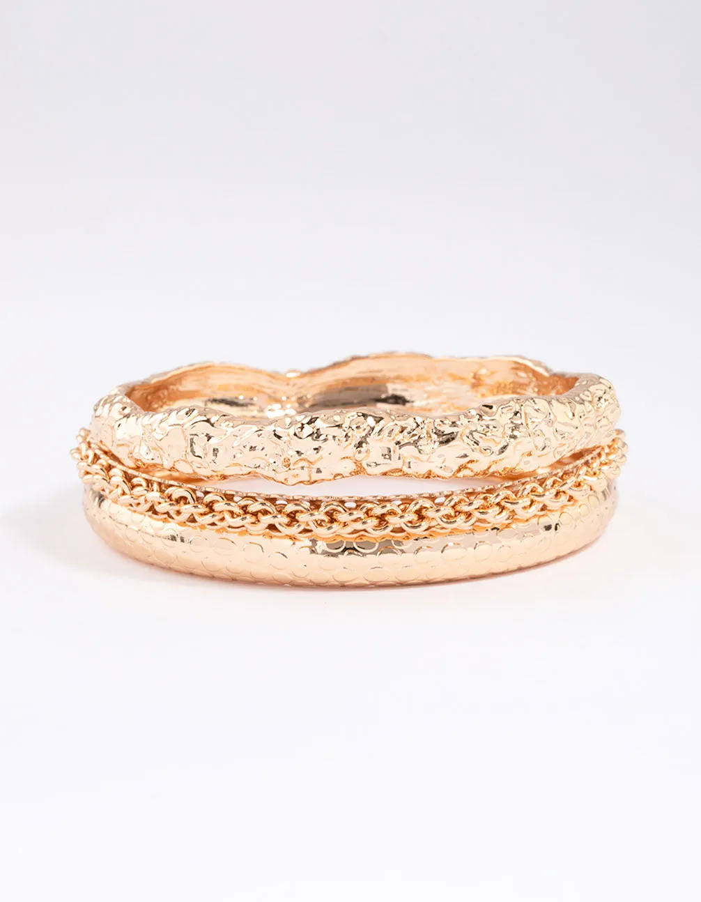 Gold Multi Pack Textured Bangles