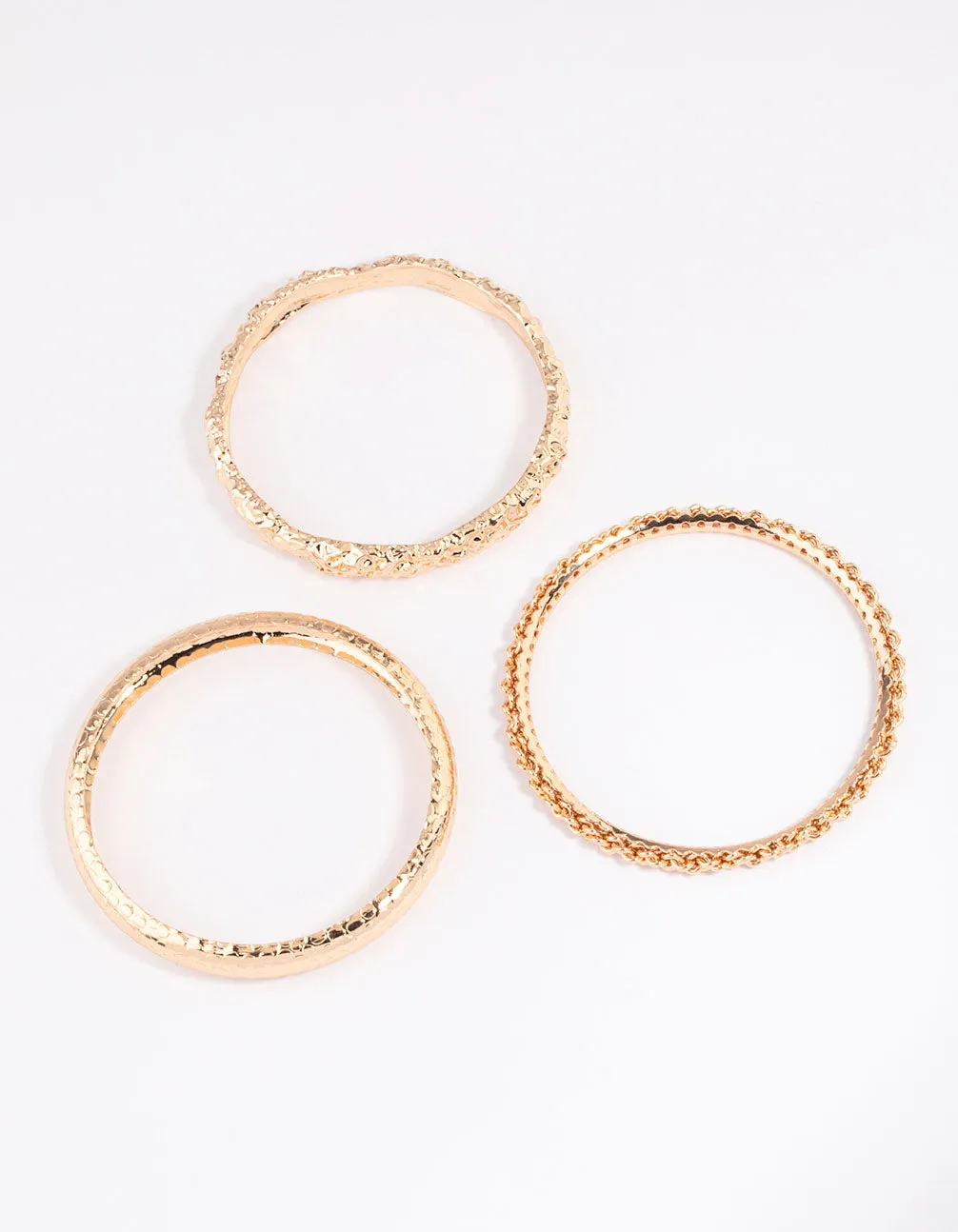 Gold Multi Pack Textured Bangles