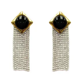 GOLD RHOMBUS STUD DROP EARRINGS