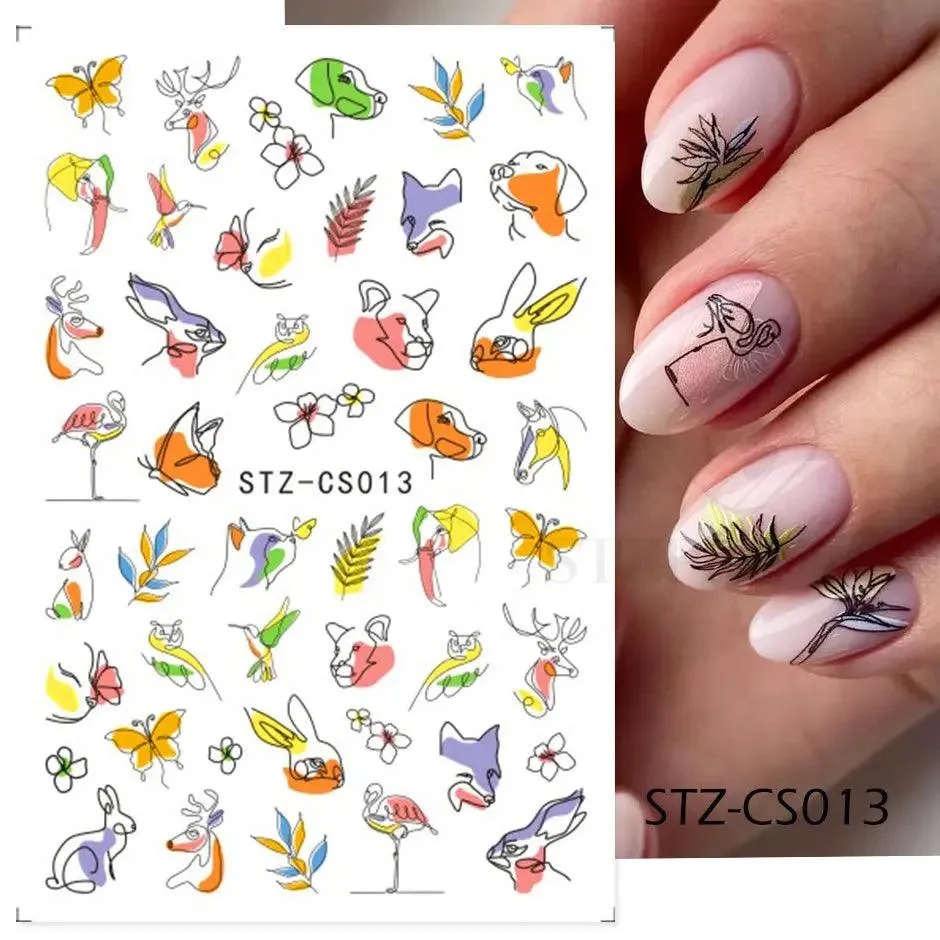 Golden Love Heart Nail Sticker Set: DIY Holographic Decals for Manicure