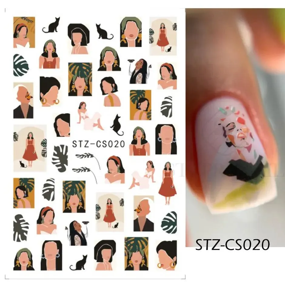 Golden Love Heart Nail Sticker Set: DIY Holographic Decals for Manicure