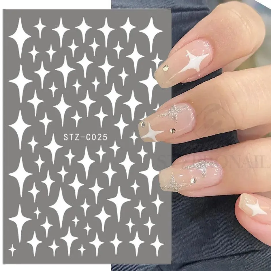 Golden Love Heart Nail Sticker Set: DIY Holographic Decals for Manicure