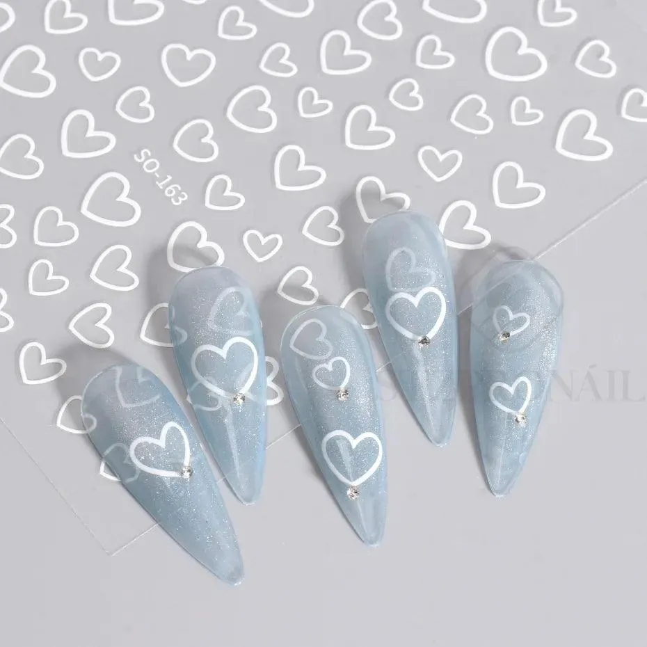 Golden Love Heart Nail Sticker Set: DIY Holographic Decals for Manicure