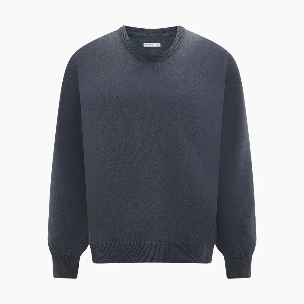 Grey Cashmere Round Neck Jumper