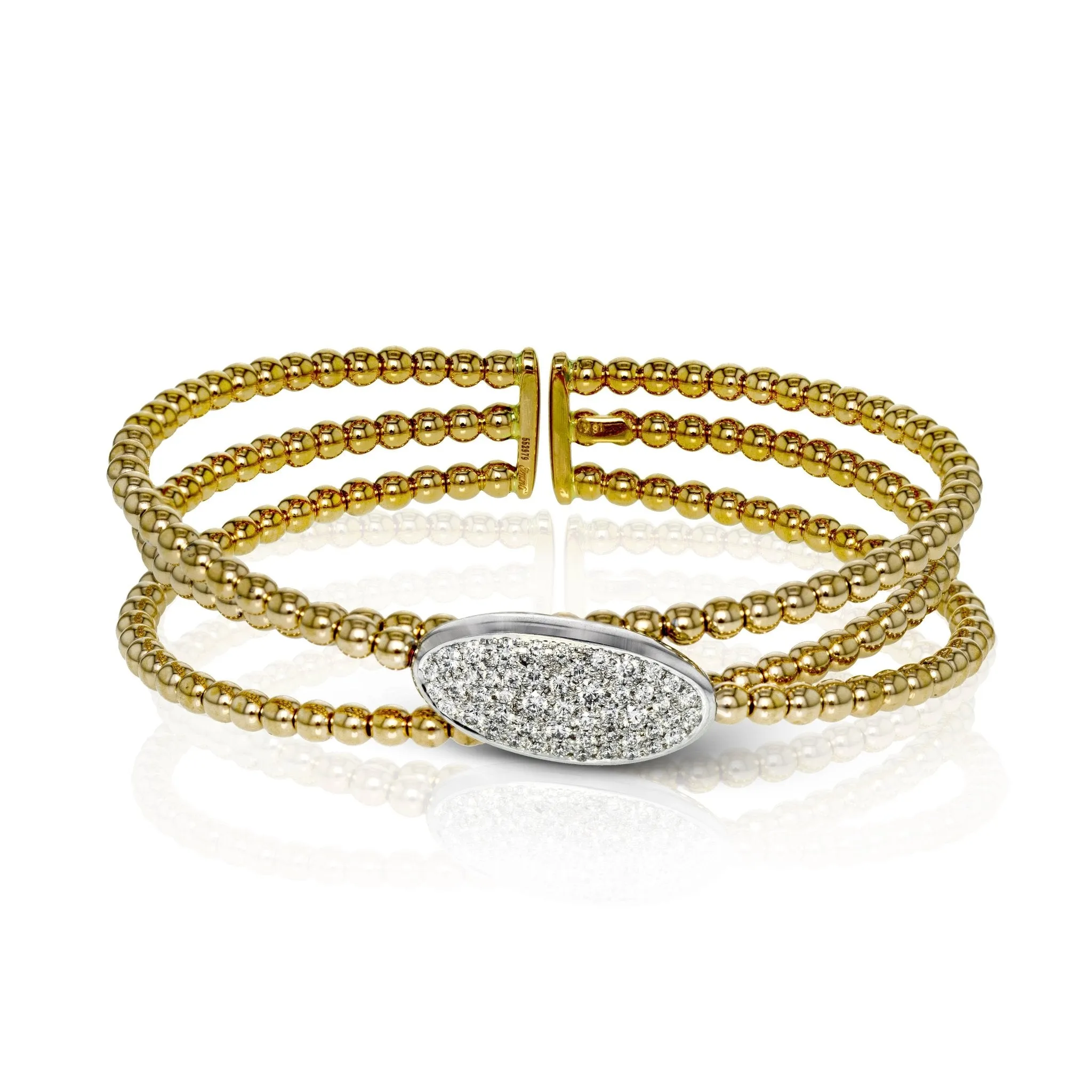 Harmonie Bangle in 18k Gold with Diamonds