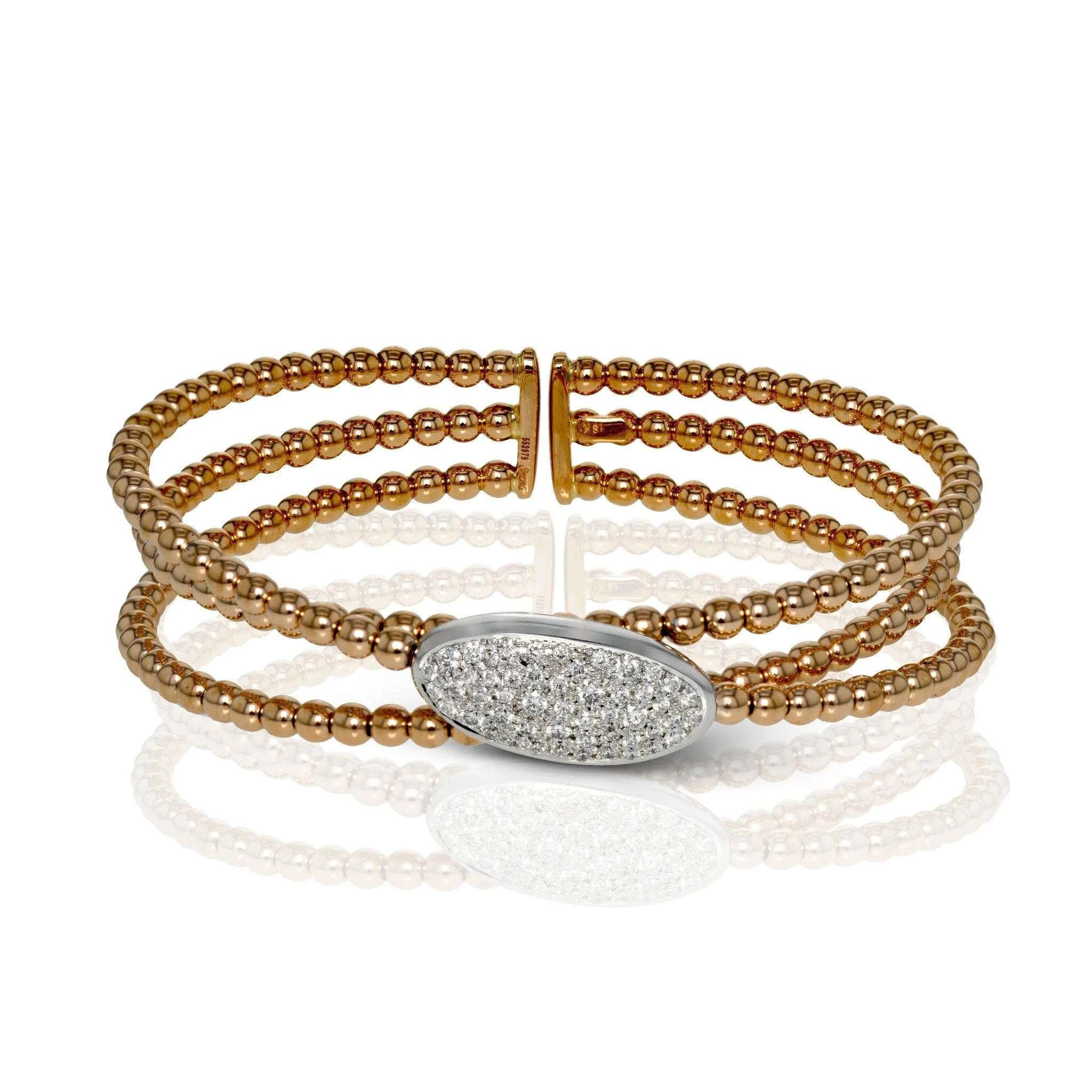 Harmonie Bangle in 18k Gold with Diamonds