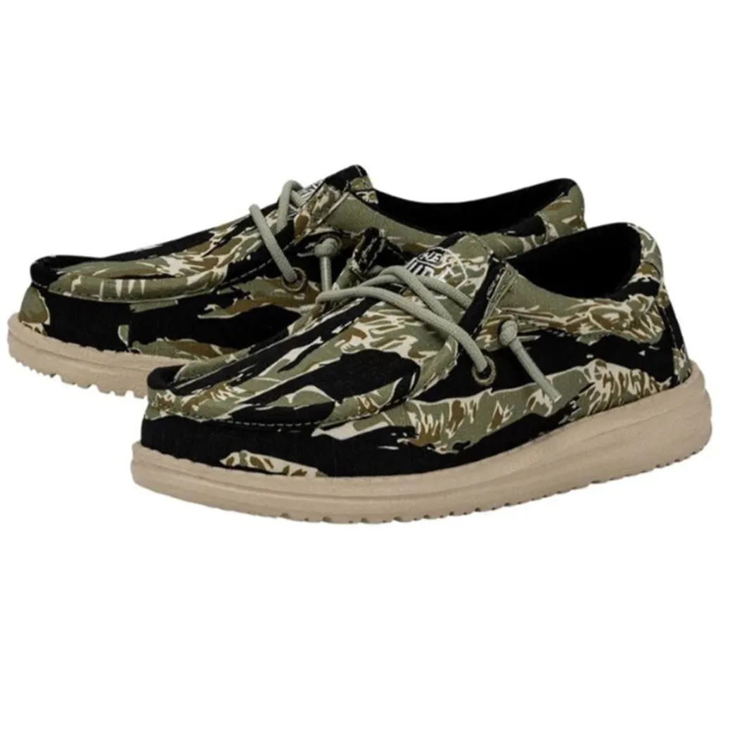 Hey Dude Wally Youth Ripstop Tiger Stripe Camo