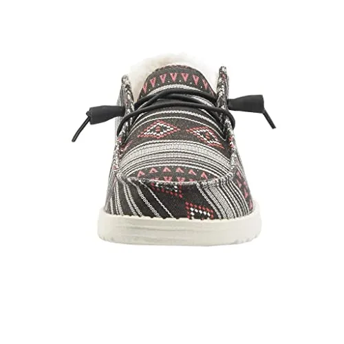 Hey Dude Women's Wendy Boho Stripe Chili Pepper Size 8 | Women’s Shoes | Women’s Lace Up Loafers | Comfortable & Light-Weight