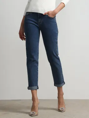 High Rise Cargo Boyfriend Jeans