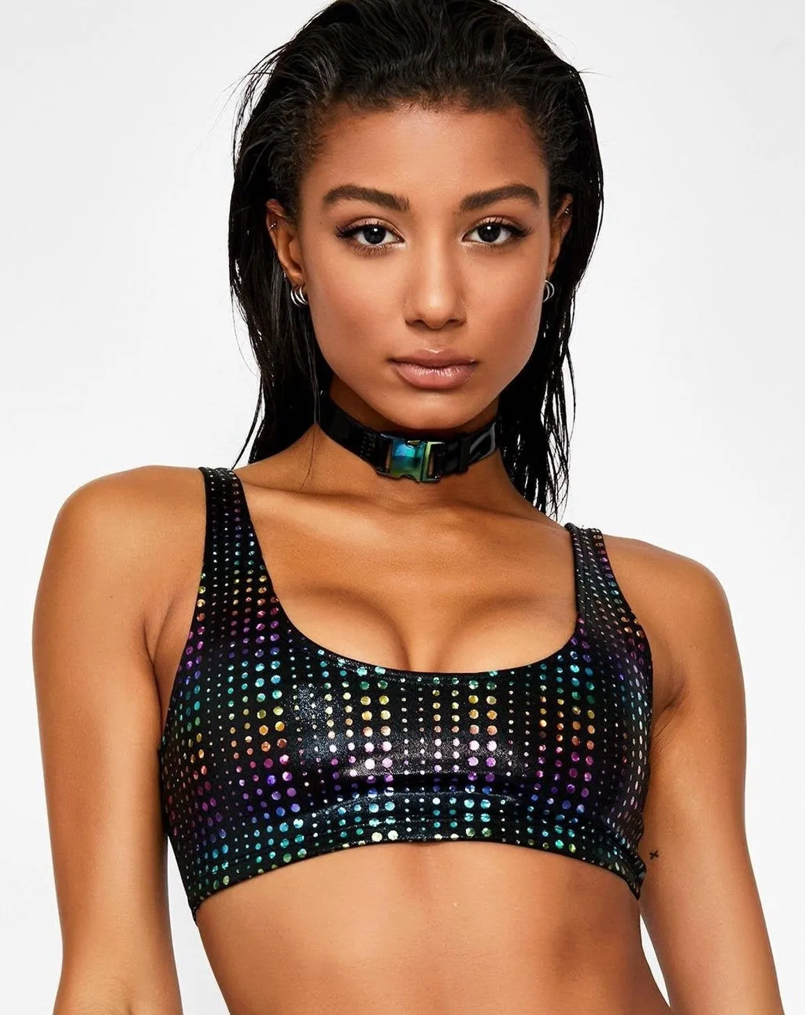 Hologram Mini Swim Tank in Rainbow Dot