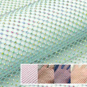 Holographic Diamante/Rhinestone Stretch Mesh