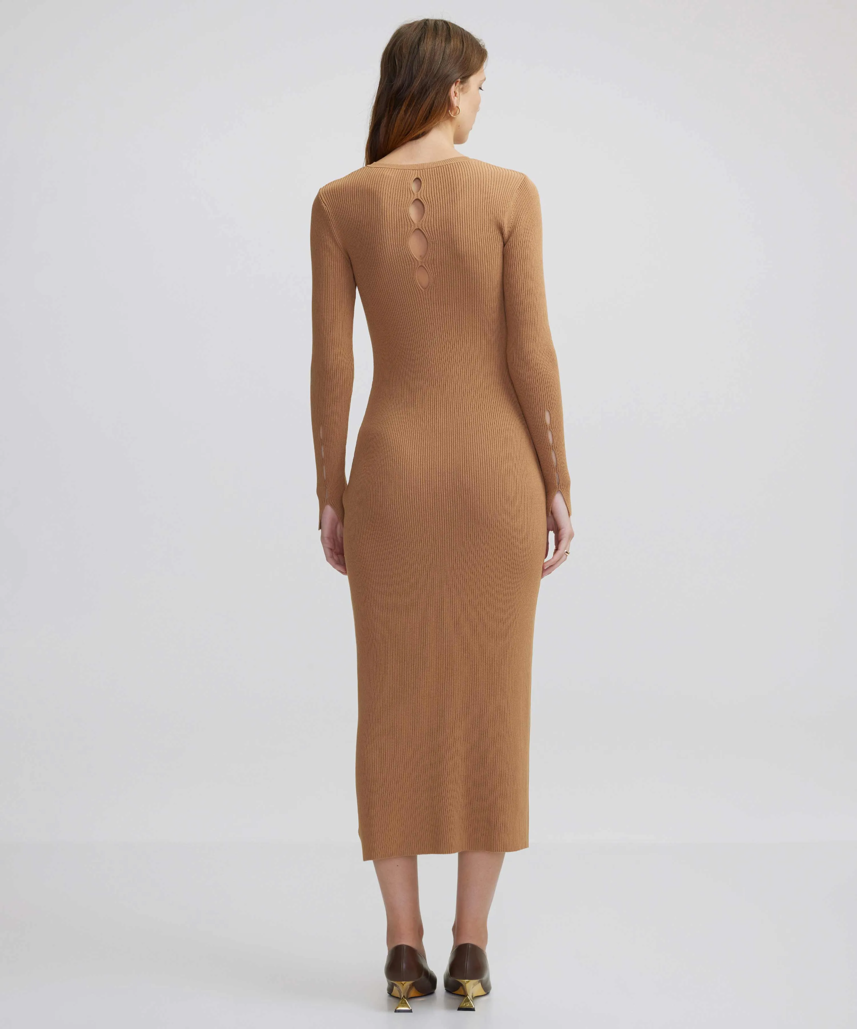 Ipekyol Cutout Knit Dress Camel