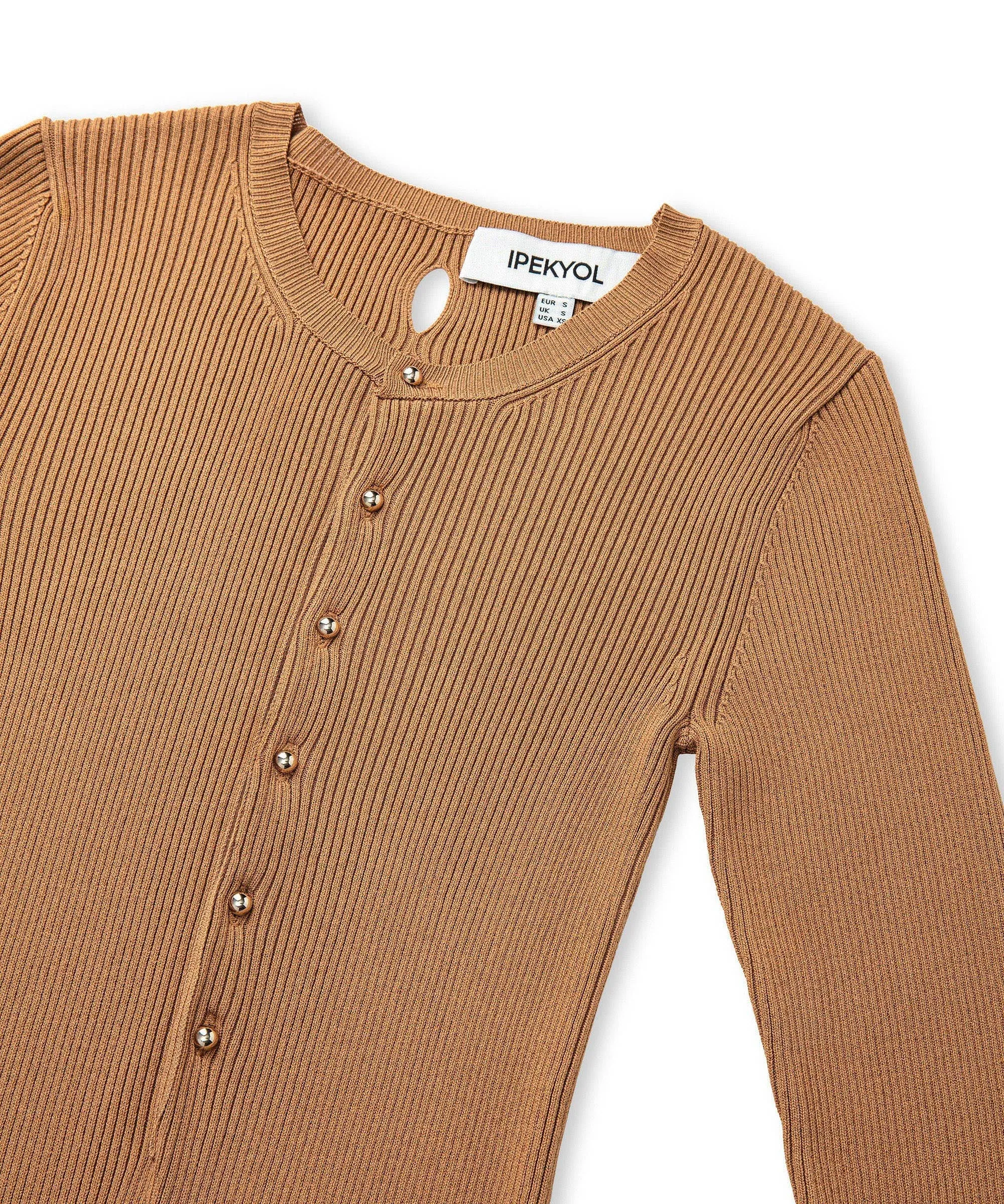 Ipekyol Cutout Knit Dress Camel